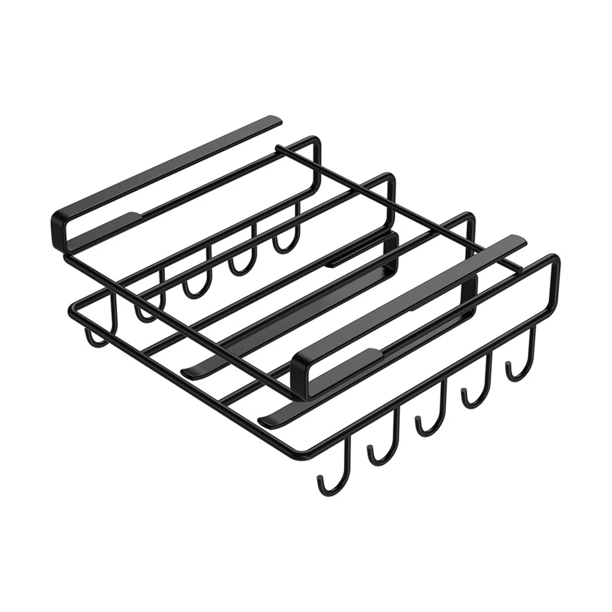 

Stainless Steel Kitchen Utensil Racks Cookware Storage Rack Under Cabinet Kitchen Utensil Racks with 10 Hooks