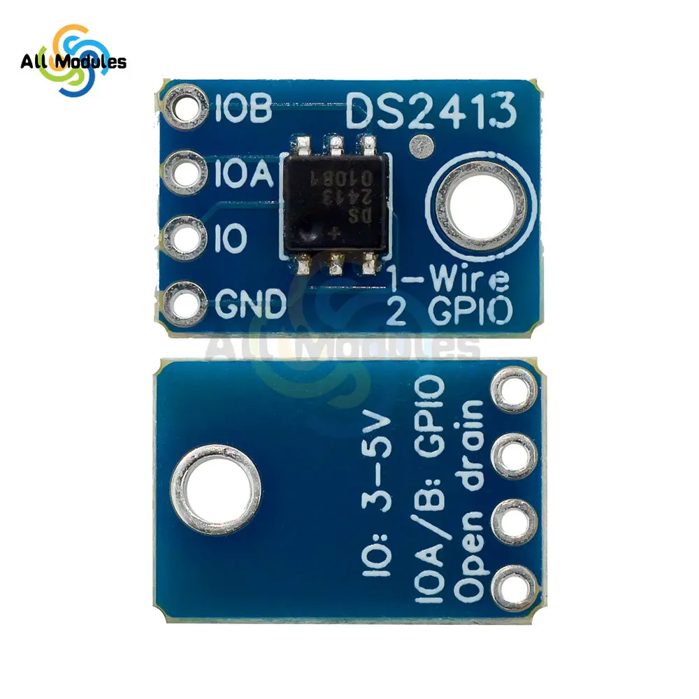 

3 шт., модуль DS2413, Однолинейный двойной контроллер GPIO, блокировка, синий