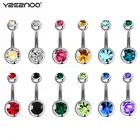 5101520 шт.лот кольцо пупка из горного хрусталя для пирсинга пупка Ombligo многоцветный шар из хирургической стали