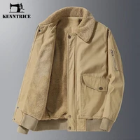 kenntrice new men varsity jacket winter classic korean style add fleece cotton windbreaker warm casual wild outerwear oversize