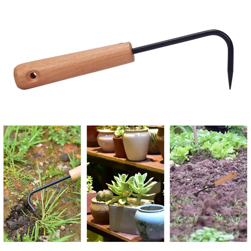 

1Pcs Grass Root Hook Bonsai Tools Hook Wooden Handle Carbon Steel Hook Robust Very Firm and Durable