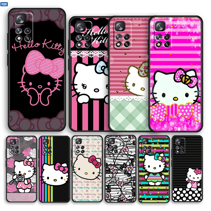

Gift Hello Kitty Girl For Xiaomi Redmi Note 11 10 11T 10S 9 9S 8 7 5G 4G Soft TPU Silicone Phone Case Cover Fundas Coque Capa