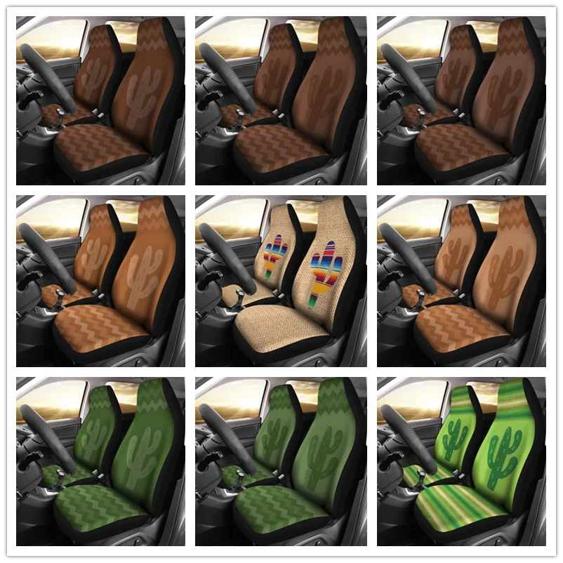 Набор чехлов для автомобильных сидений Desert Terra Cotta Chevron и кактус идея подарка