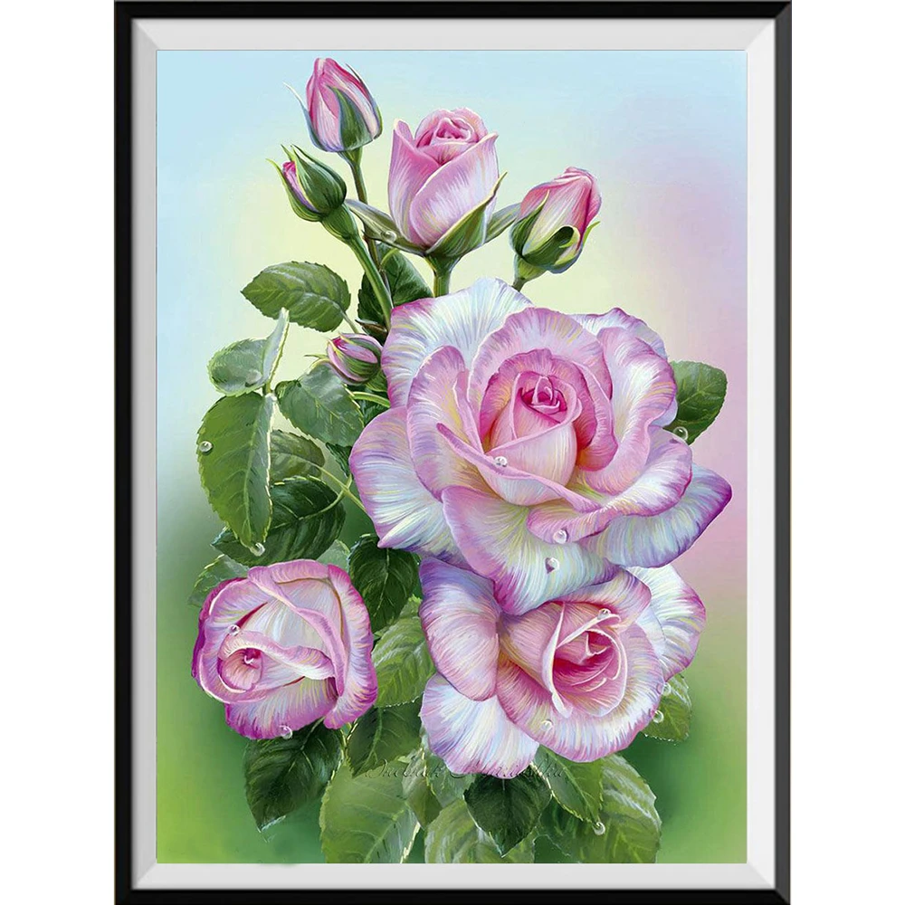 

Flower Tulip Vase Rose Peony Lily Magnoli Printed 11CT Cross Stitch Embroidery Patterns DMC Threads Handmade Sewing Decor