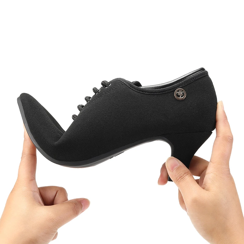 SWDZM Dance Shoes For Women Rubber Sole Black Closed Toe Modern Dance Shoes Ballroom Tango Latin Shoes For Ladies Free Shipping