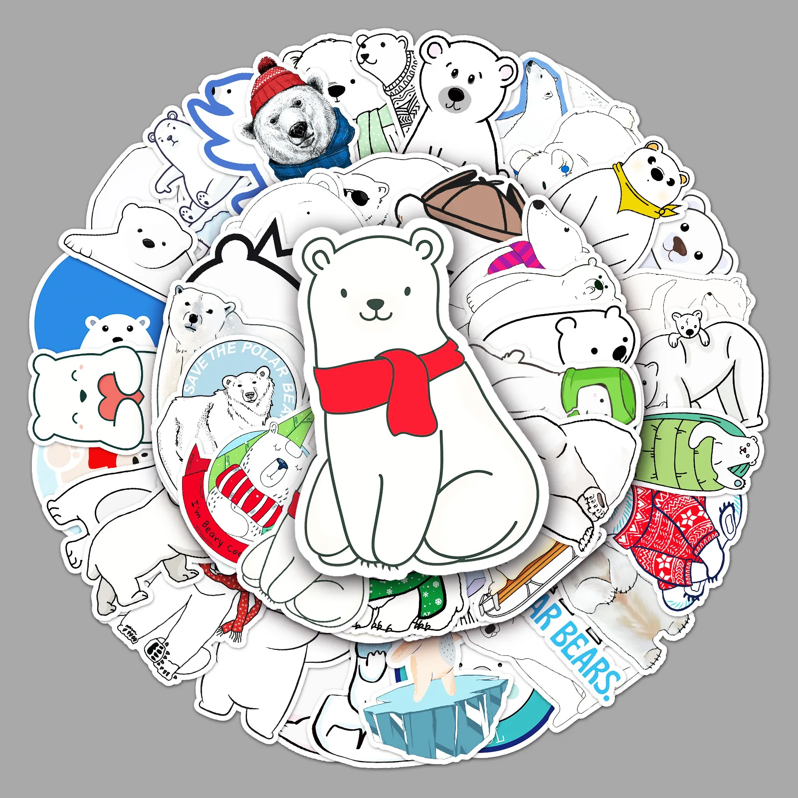 

Stickers For Luggage Laptop Phone Sticker Skateboard Scrapbook Guitar Car Decals Cute Polar Bear Animal Stickers Christmas Gifts