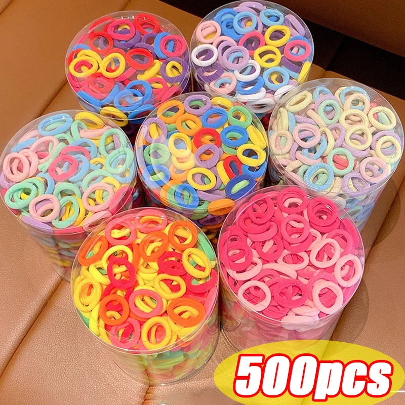 

100-300pcs Hair Bands for Children Colorful Nylon Scrunchie Hair Ties Rubber Band Kids Elastic Hair Band Girl Hair Accessories