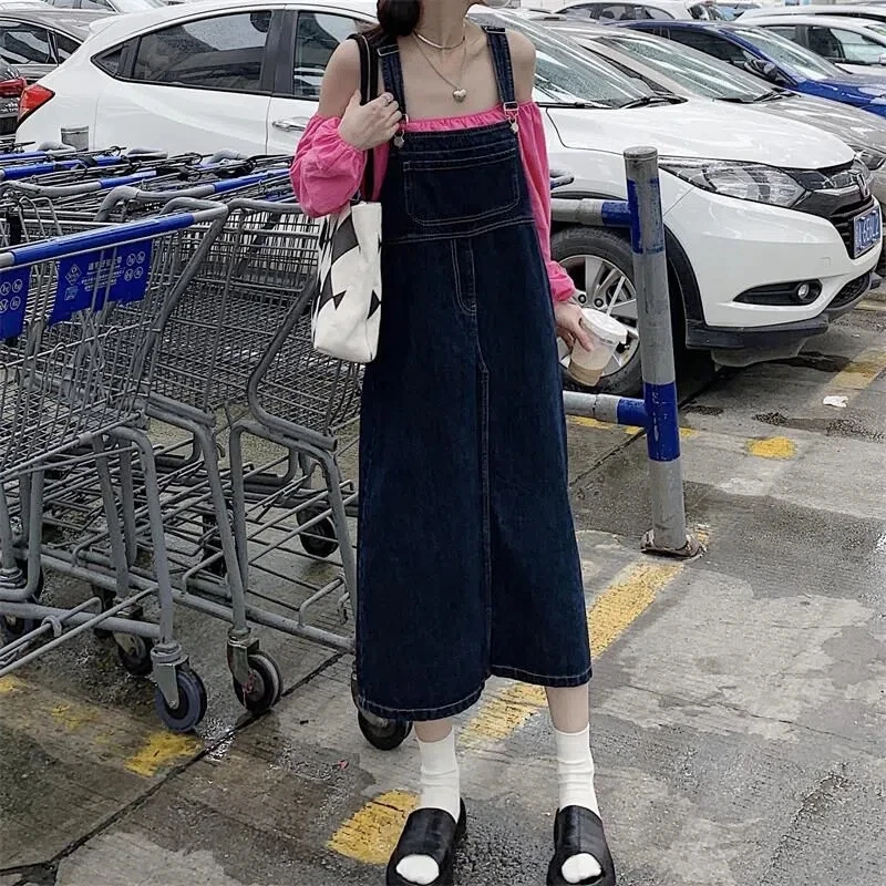 

Юбка женская джинсовая средней длины, модная универсальная Однотонная рубашка без рукавов, синяя майка, на лето