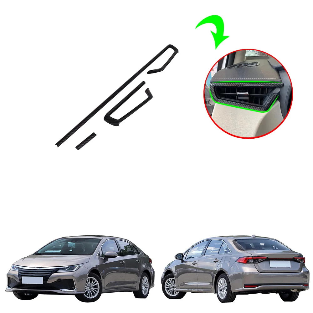 

New ABS Imitate Carbon Fiber Style Car Interior Decoration Front Side Air Conditioning Vent Cover For Toyota Allion 2021