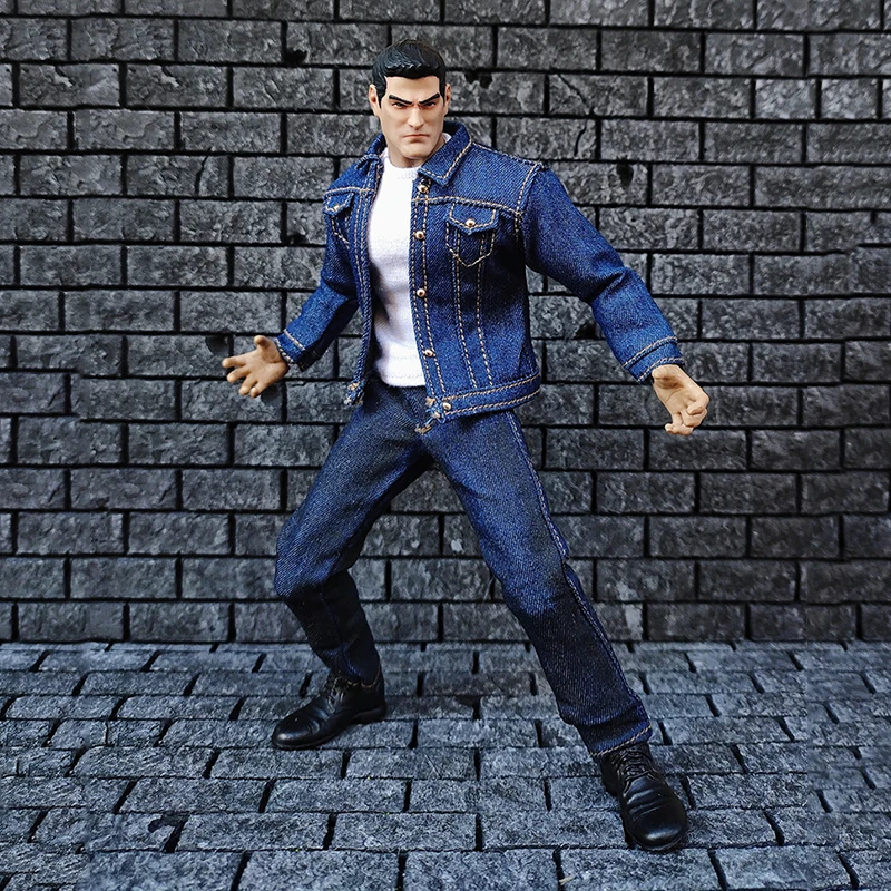 

1/12 Denim Jacket Jeans T-Shirt Suit Male Soldier Clothes Set Fits 6 Inch Action Figure Body Dolls