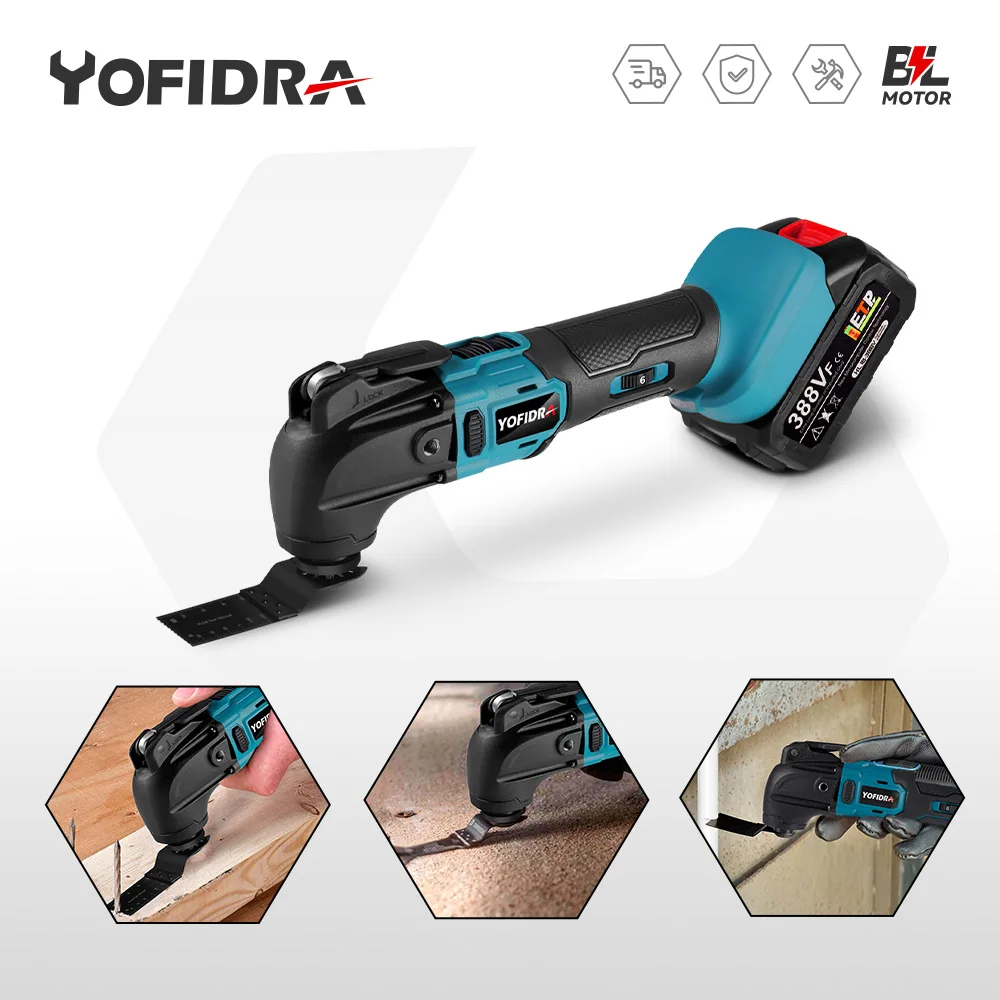 Yofidra Multifunction Tool Oscillating Multi-Tools Variable Speed Renovator Electric Trimmer Electric Saw for Makita 18v Battery