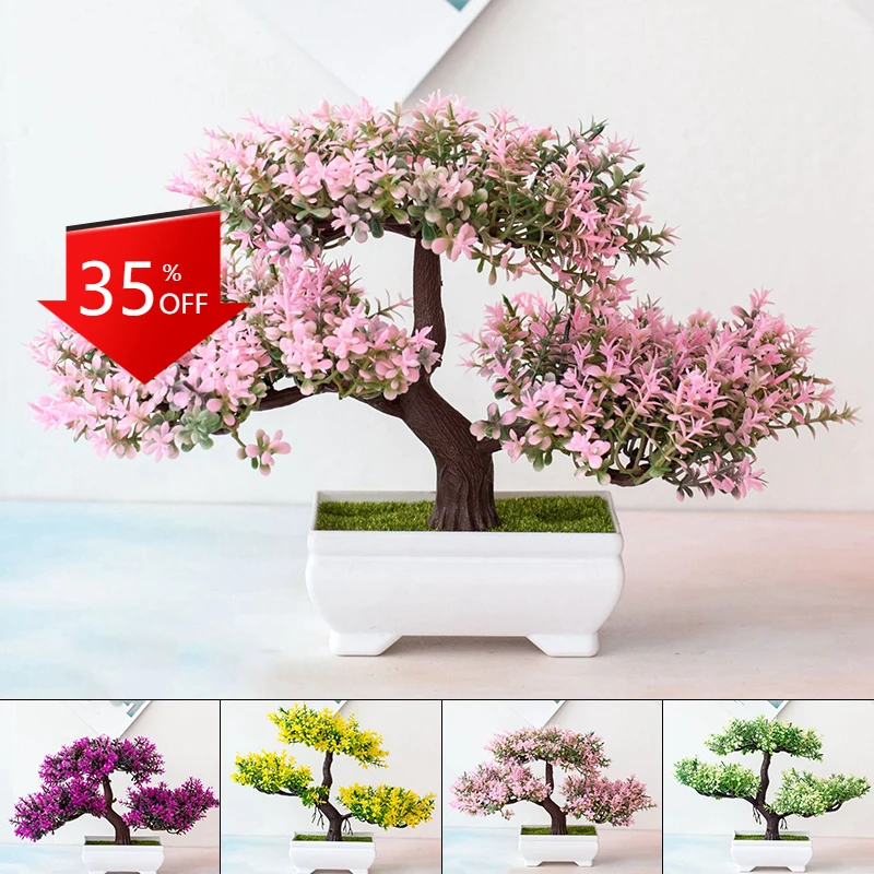 

Artificial Plants Fake Plant Pine Bonsai Small Tree Pot Plants Fake Flowers Potted Ornaments For Home Bedroom Living Garden Dec
