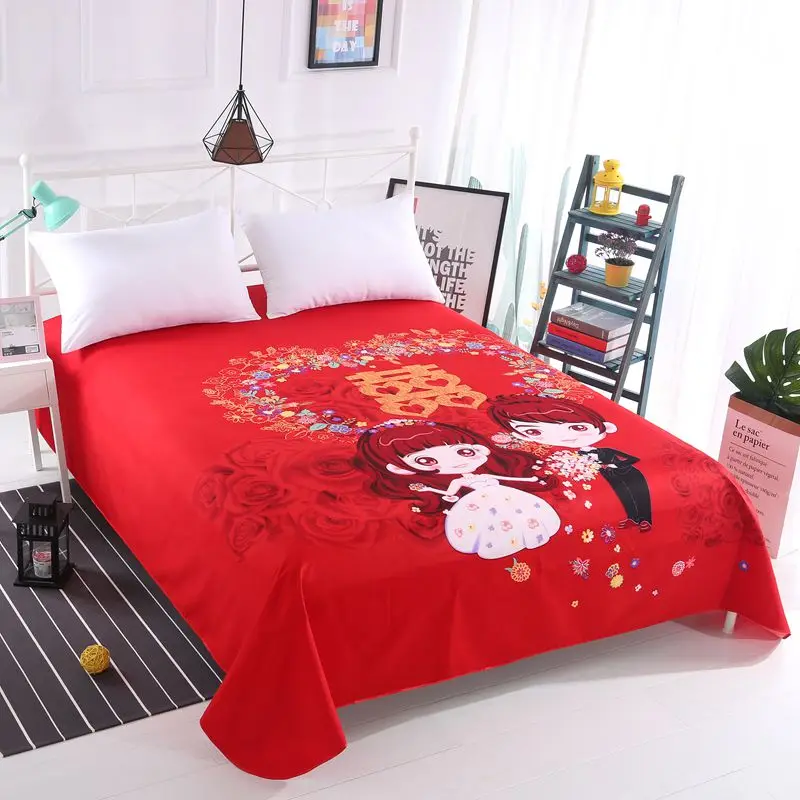 Ярко-красная простыня цельная утолщенная шлифовальная двойная очень большая