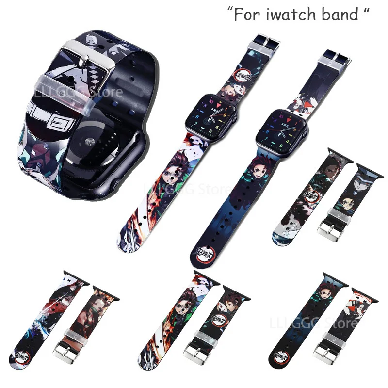 Ремешок для Apple Watch с изображением рассекающего демонов сменный Браслет IWatch Kamado