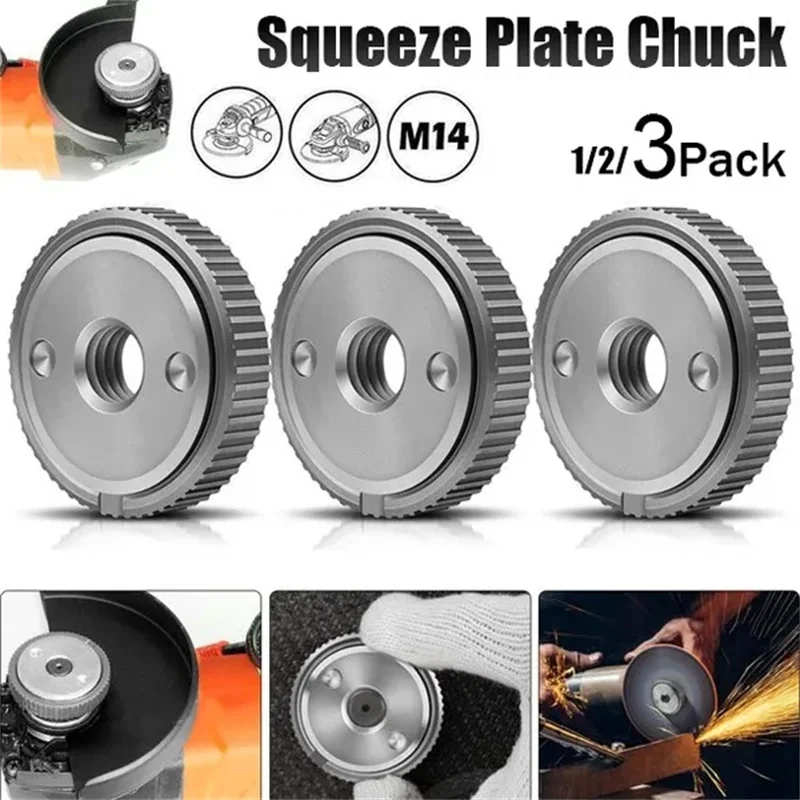1/2/3Pcs Locking Plate Chuck for M14 Angle Grinder Chuck Tools Quick Clamping Quick Release Nut Clamp and Device