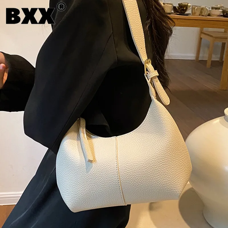 

[BXX] Casual Simple Niche Designer Shoulder Bags For Women 2023 Autumn Fashion Solid Color Versatile Big Capacity Female Bags