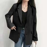 elegant white casual blazer jacket korean women autumn office lady black blazer female work suit coat ladies slim outerwear 2022