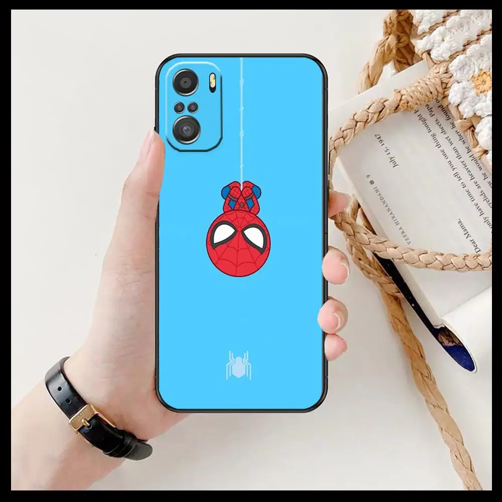 Фото Милый чехол для телефона с изображением Человека-паука Marvel для xiaomi redmi 11 Lite pro Ultra 10 9 8 MIX 4 FOLD 10T, Черный силиконовый чехол №2