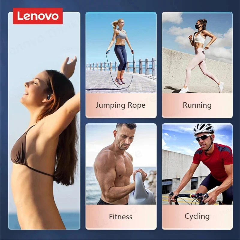 Фото Оригинальные наушники Lenovo LP75 TWS Bluetooth V5.3, беспроводные наушники со светодиодным цифровым дисплеем, водонепроницаемая гарнитура с шумоподавлением, новинка №5