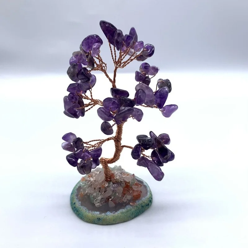 Натуральное Хрустальное дерево розовый кварц оливин на удачу агат ломтики