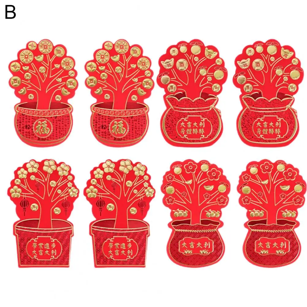 

Красный конверт, 6/8 шт., отличные утолщенные слова благословения, искренние пожелания, 2023 счастливый карман для денег на новый год