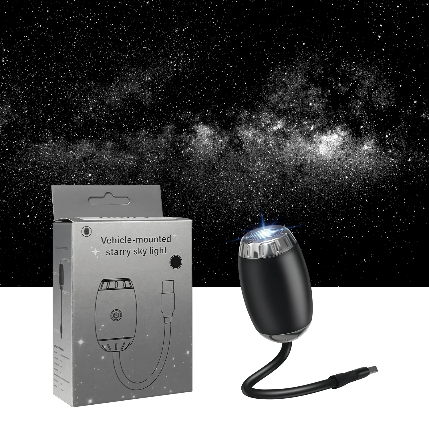 

Автомобильная проекционная лампа для создания атмосферы, с мощным рассеиванием тепла, регулируемой дистанцией фокусировки, USB, светодиодная подсветка для различных сценариев использования