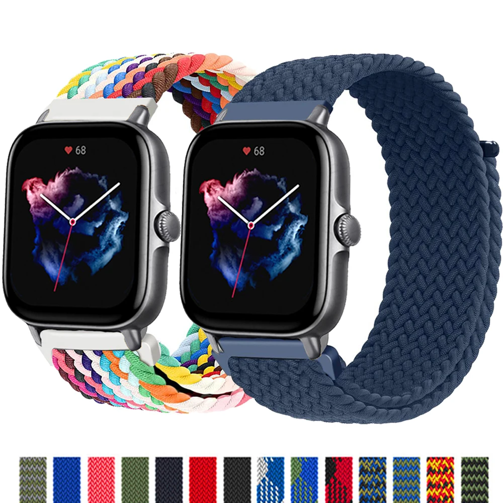 

Band For Amazfit GTS/4/2/2e/3/GTS2 Mini/GTR/4/3/Pro/GTR2/47mm/stratos Braided Elastic 20mm/22mm watch Bracelet Amazfit bip strap