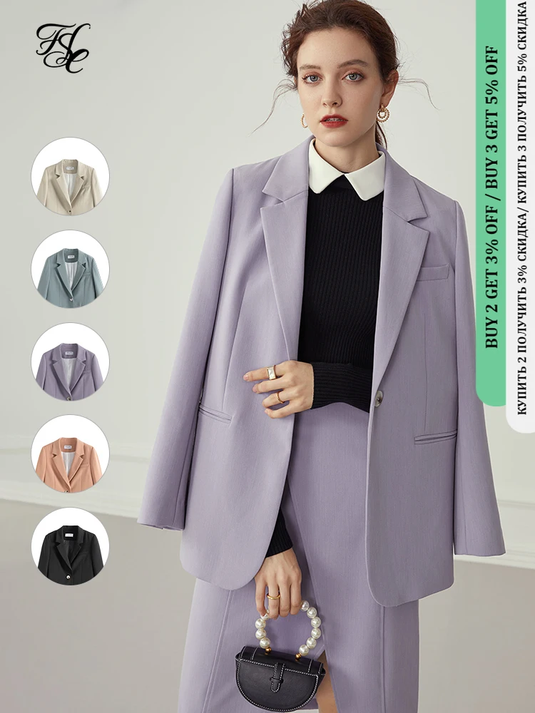 

Женский блейзер большого размера FSLE, повседневный офисный черный блейзер разных цветов для осени и зимы, 2020