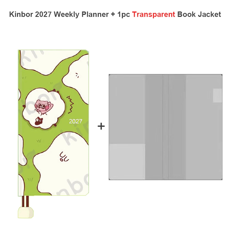 Еженедельный планировщик Kinbor 2027 Aesthetic, карманный блокнот из бумаги Бачуан с милым дизайном, списком дел и заметками для студентов, легкий и совместимый с чернилами. (art.: 3920dca401815) - 3920dca401815