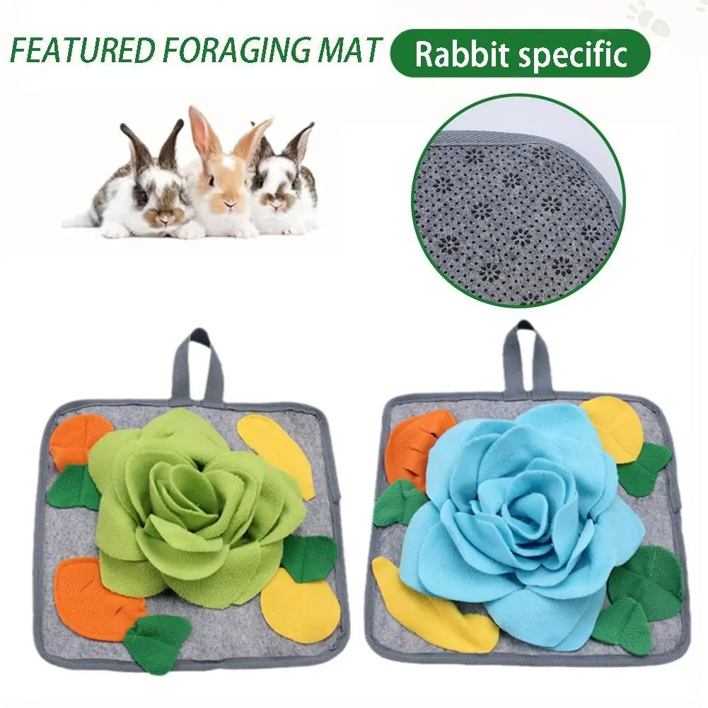 

Rabbit Sniffing Pad Nose Smell Training Sniffing Work Feeding Food Mat Supply Washable Area Rugs Puzzle Polar Fleece Pet Toys