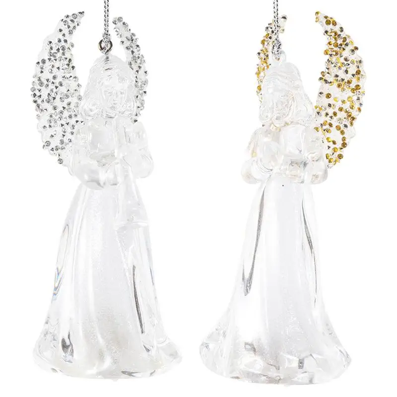 3D украшение в виде ангела подвесной кулон с крыльями красочная Светодиодная