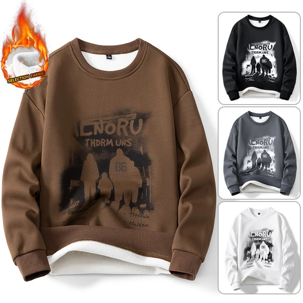 

Свитшот мужской с круглым вырезом, модная одежда, рубашки с длинным рукавом, уличный пуловер с принтом, свитшоты в стиле хип-хоп, осенне-зимние топы