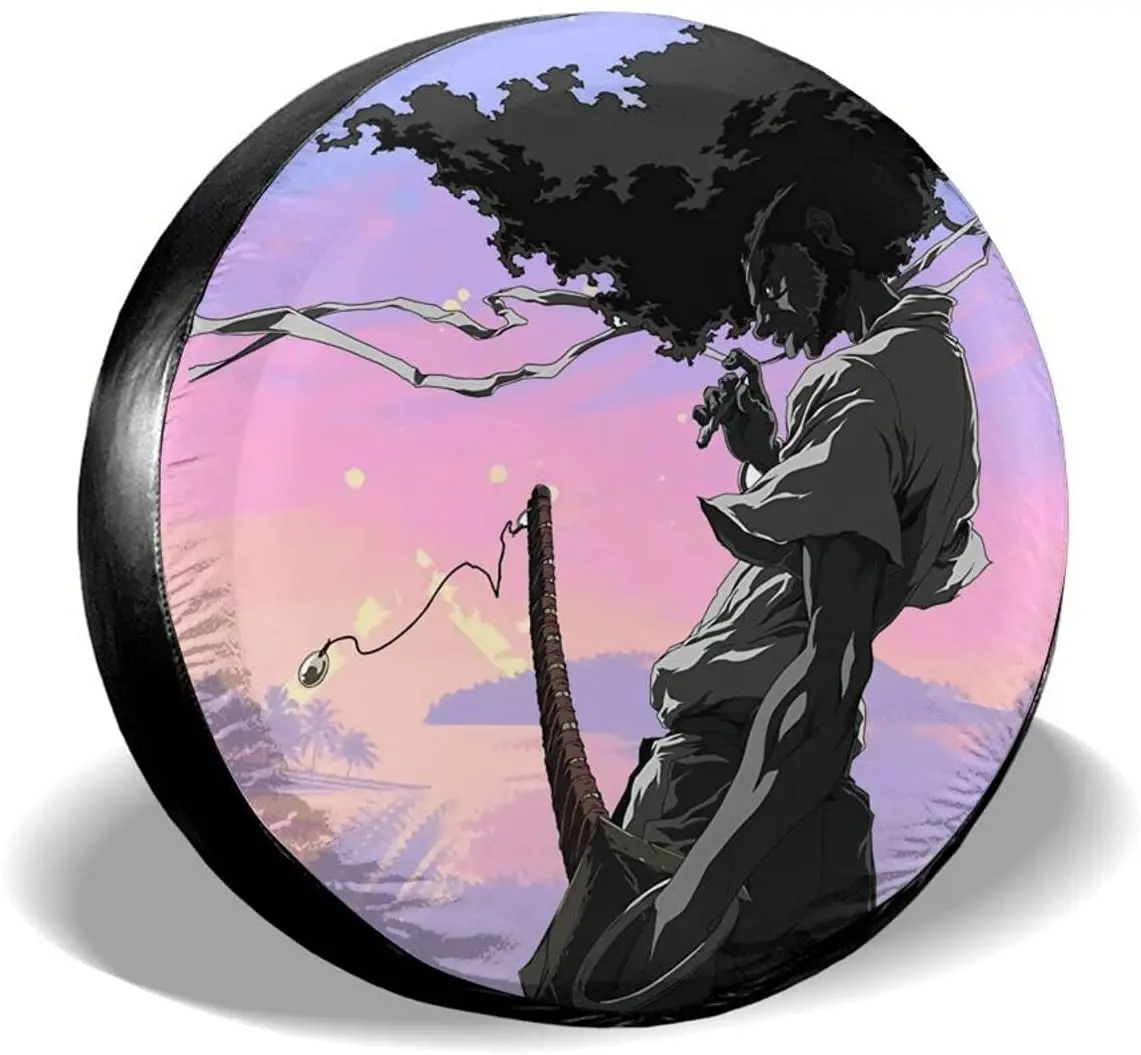 

Japanese Taoist Custom Cartoon Tire Guard African Samurai Tire Cover Anime Car Wheel Cover Suitable for Most Cars
