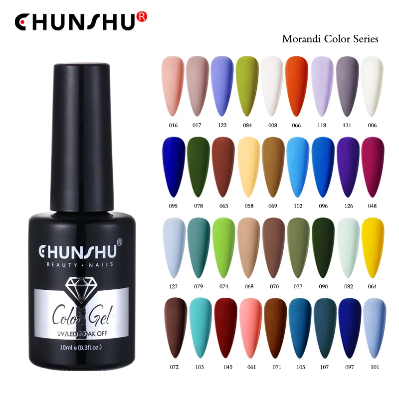 

CHUNSHU Autumn And Winter Gel Nail Polish Coffee Blue Red Color Nail Gel Soak Off Semi Permanent UV LED Lacquer 10ml Nails Art