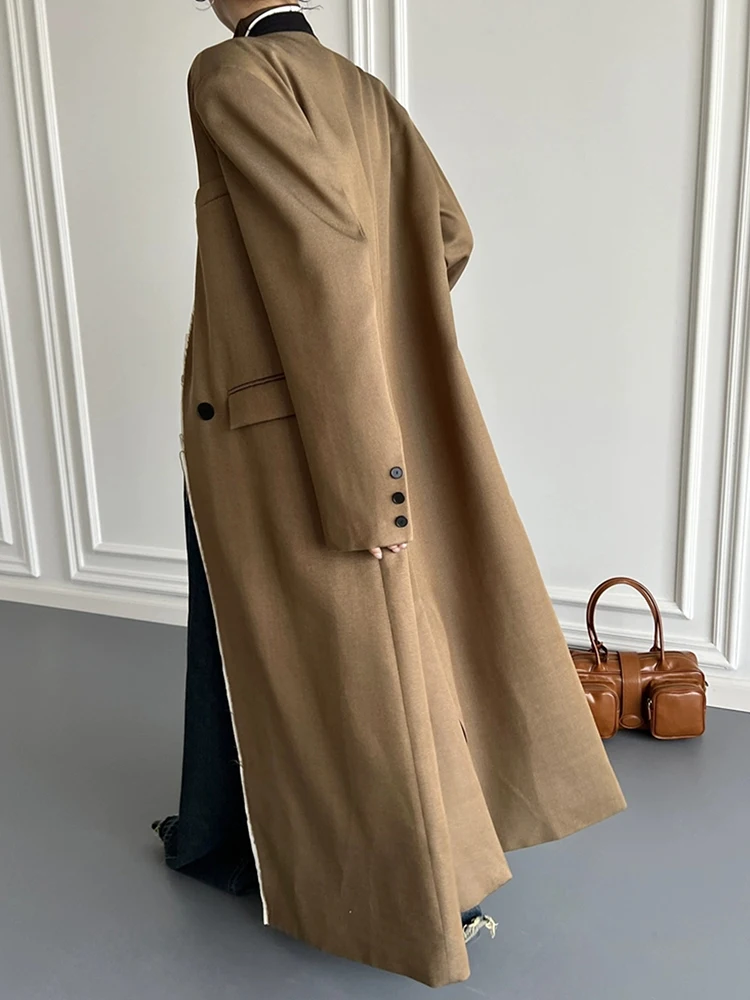 Тренч LANMREM женский двубортный модная ветровка с кисточками и длинным рукавом