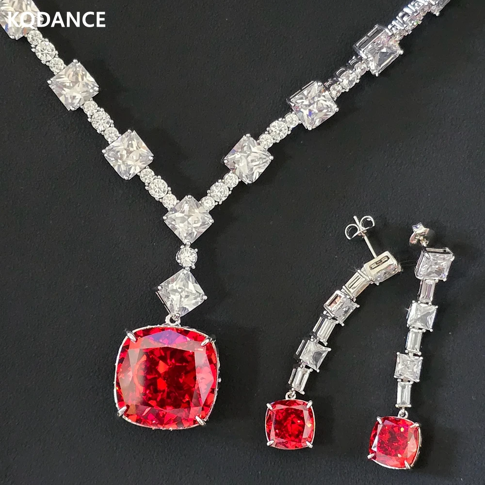 KQDANCE сверкающая сияющая огранка 20*20 мм красные высокоуглеродистые бриллианты