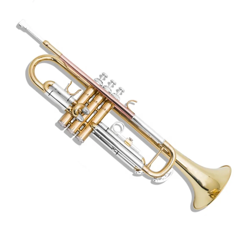

OEM trumpets professional brand with trumpet case wind musical instrument gold lacquer surface