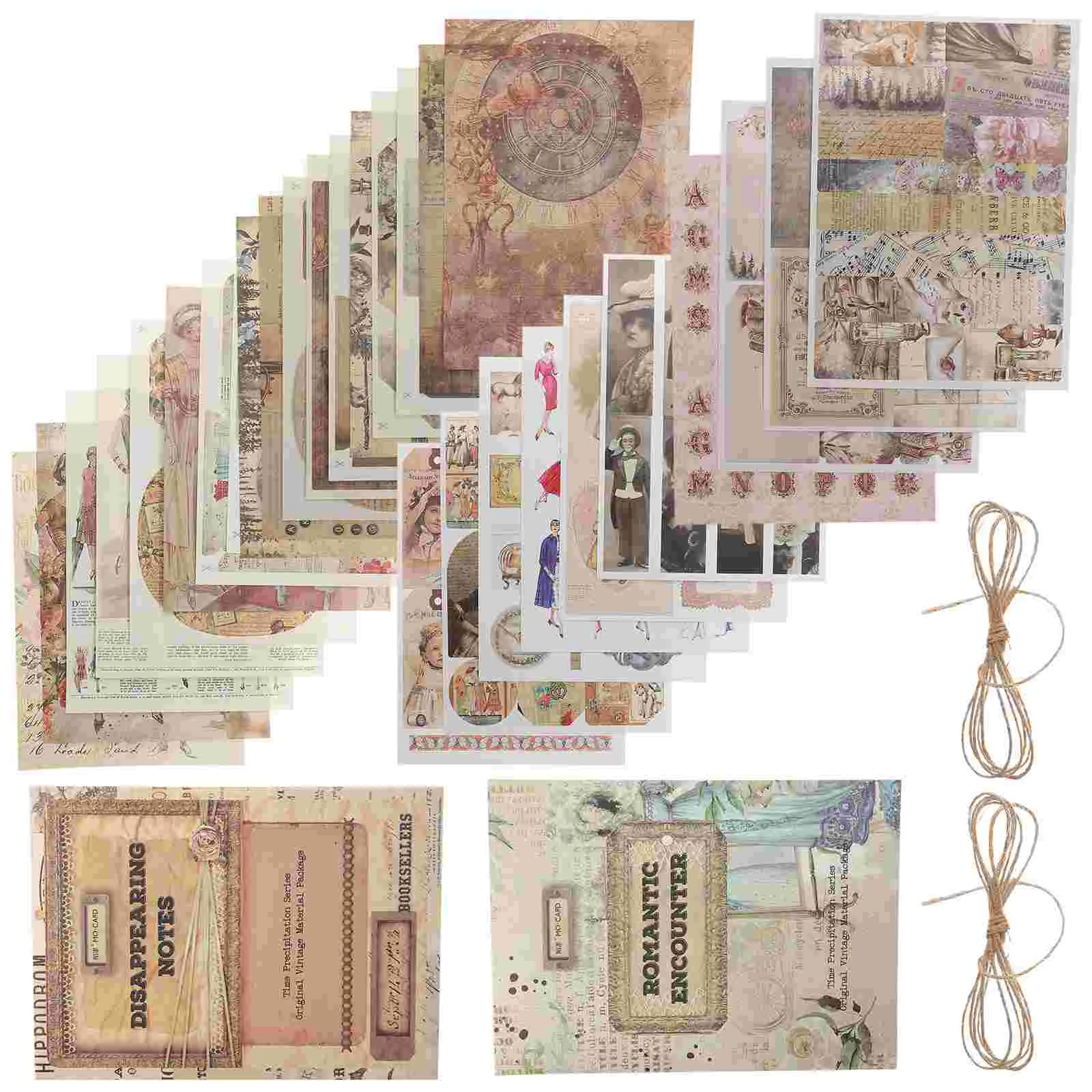 

2 Bags Pocket Base Paper Decorative Scrapbooking Supplies Vintage Material Background DIY Notebook