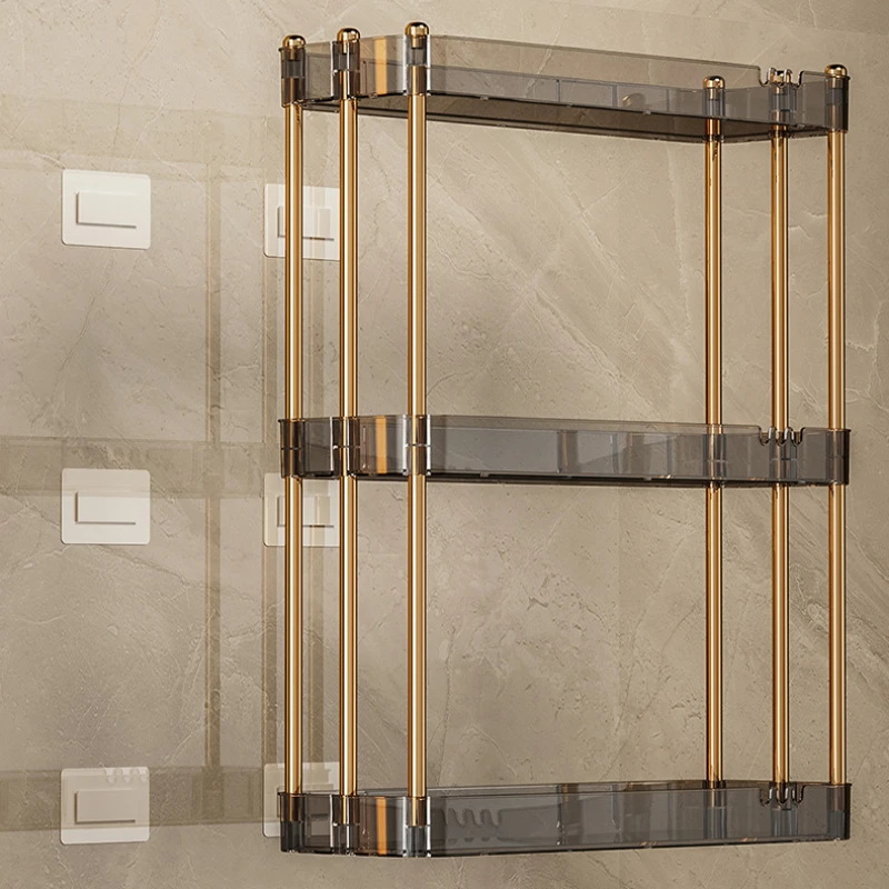 Стеллаж для хранения полотенец в ванную комнату многослойный металлический