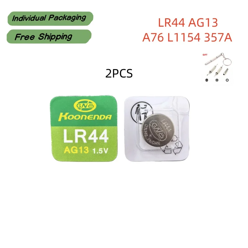 Фото Батарейка-таблетка LR44 1.5V 160mAH AG13 A76 357 303 SR44W, щелочная, для часов, игрушек, весов, термометров, AG 13 №2