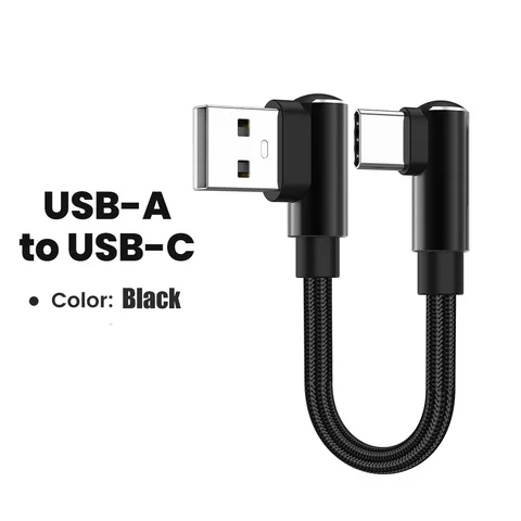 Короткий кабель USB C/Type C 0,25 м/0,5 м, колено 90 градусов, USB A/Type C к USB C, кабель для передачи данных для Iphone 15 16 Xiaomi Samsung Power Bank