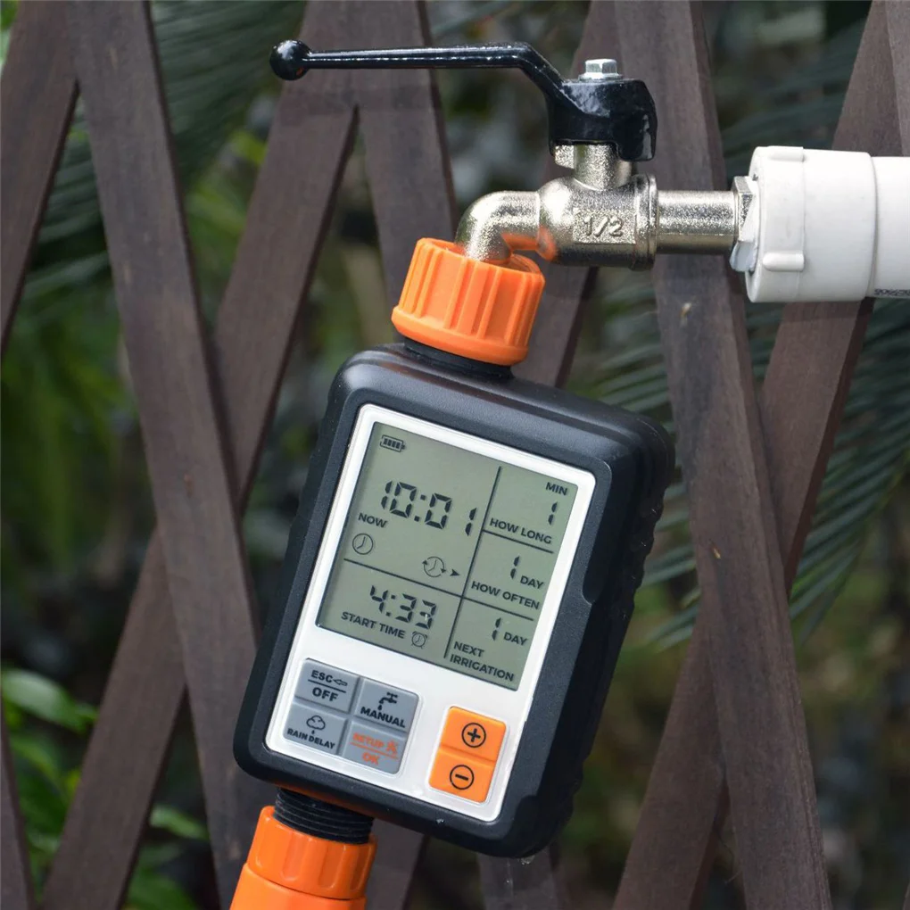 

NEW Automatic Programmable Digital Water Timer 3" Large Screen IP65 Waterproof For Garden Lawn Watering System Irrigation Timer