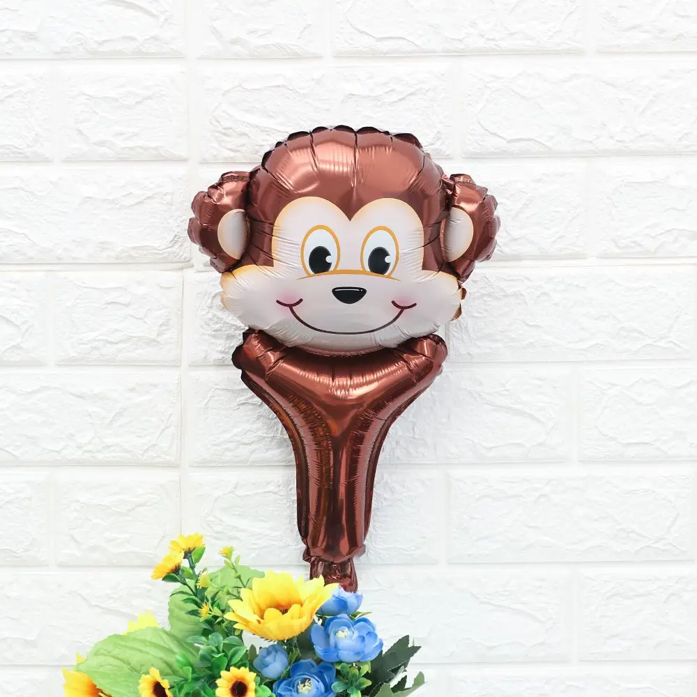 Baby Shower Party Supplies Tiger Lion Monkey Giraffe Cow Safari Jungle Animal Head Kids Inflatable Toys Foil Balloon images - 6