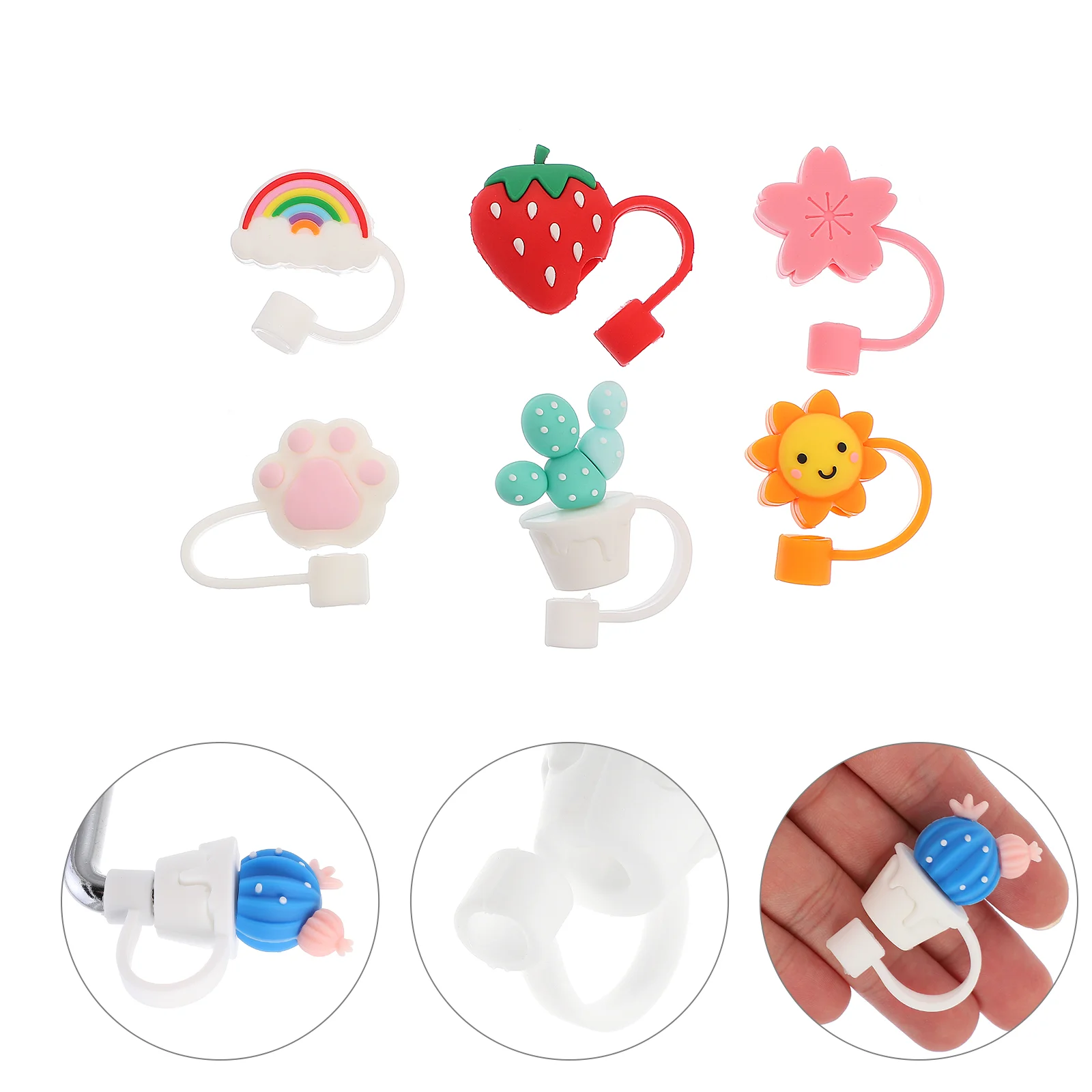 

Straw Covers Cover Silicone Cap Tips Straws Caps Reusable Plugs Drinking Toppers Protector Tip Topper Tumblers Lids Cloud St