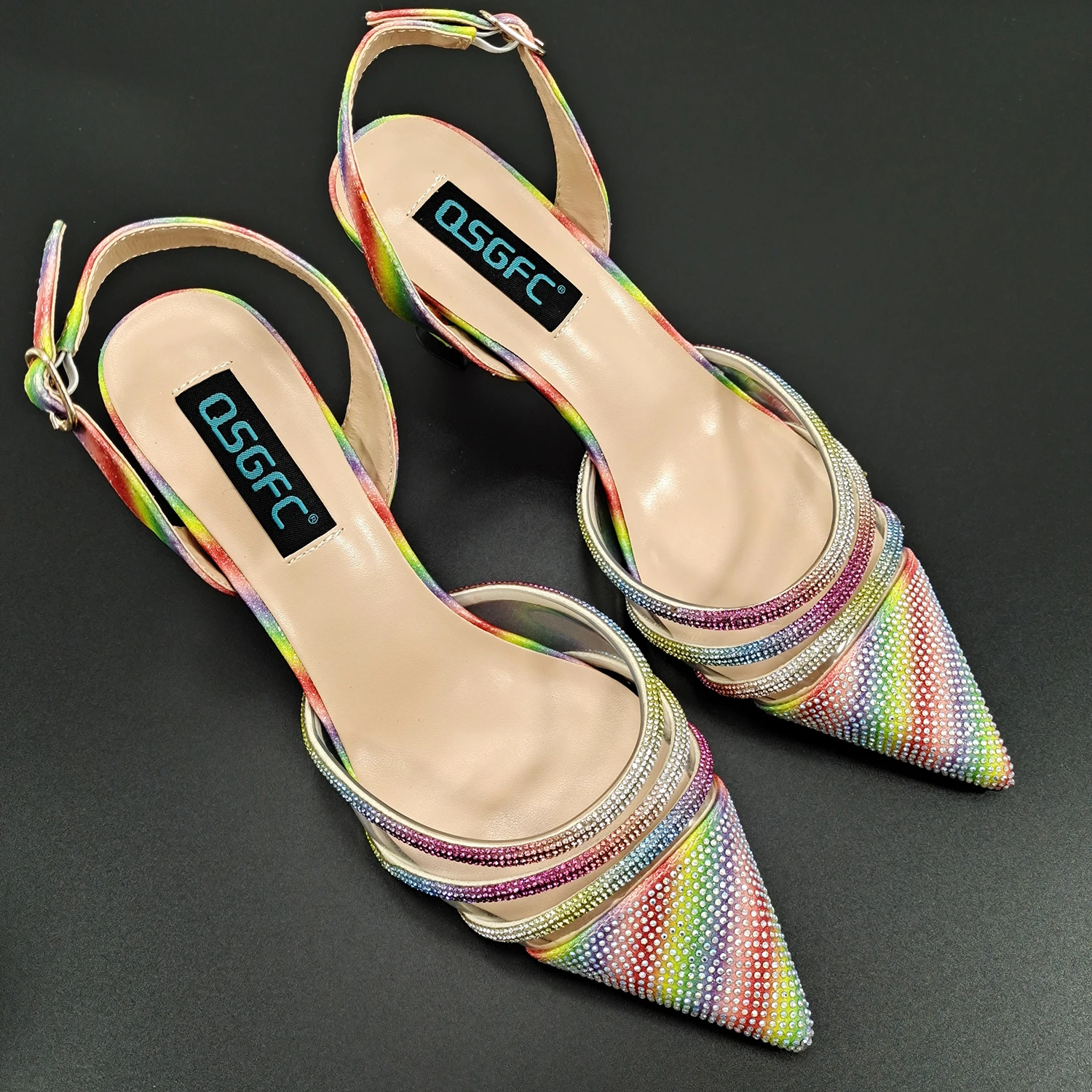 Новые нигерийские яркие блестящие декоративные женские сандалии на высоком