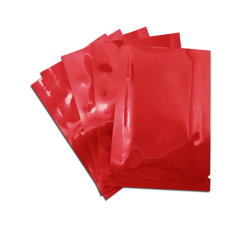 Глянцевый красный трехсторонний герметичный пакет из майлара упаковка для