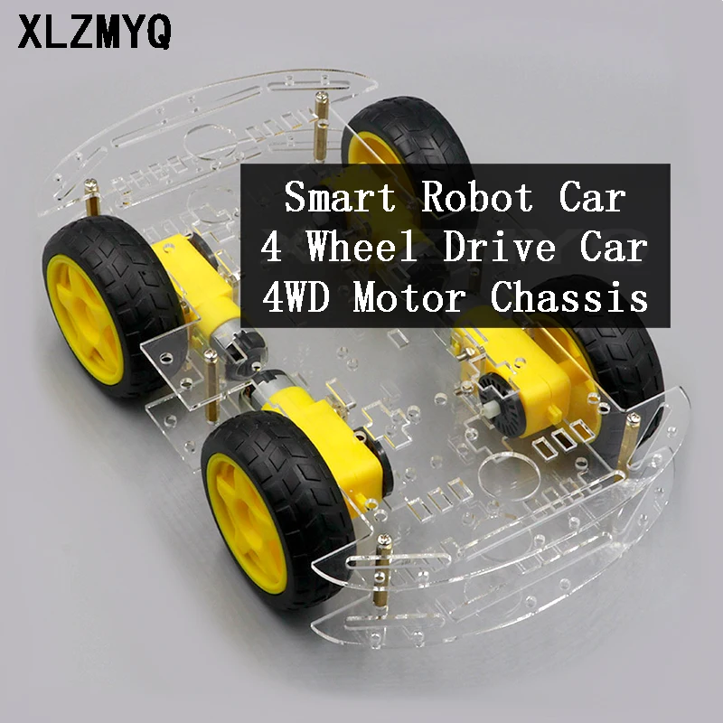 

Smart Car Chassis 4WD Car 4 Wheel Drive Car Tracking Car Obstacle Avoidance Car Strong Magnetic Chassis DIY Kit