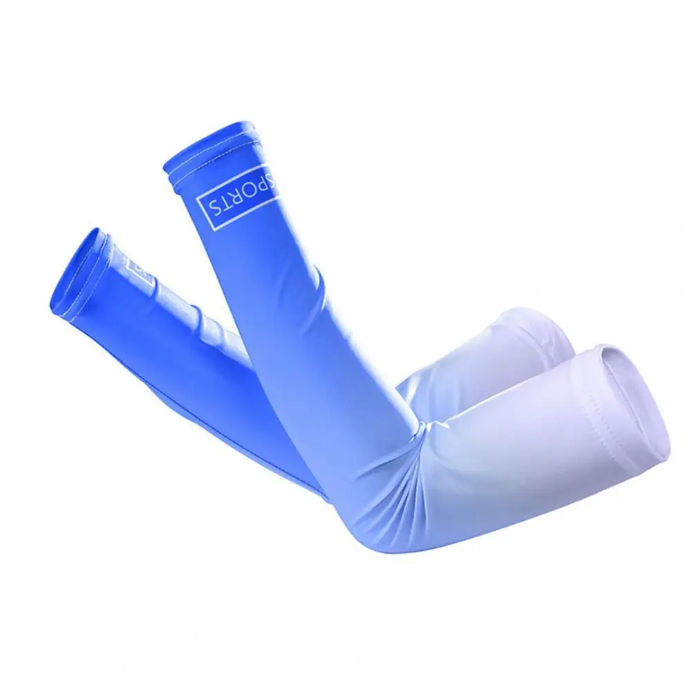 

Arm Warmers 1 Pair Arm Sleeve Stretchy Cool Lengthen Sweat Absorbing Quick-drying Cycling Sleeve Sports Safety