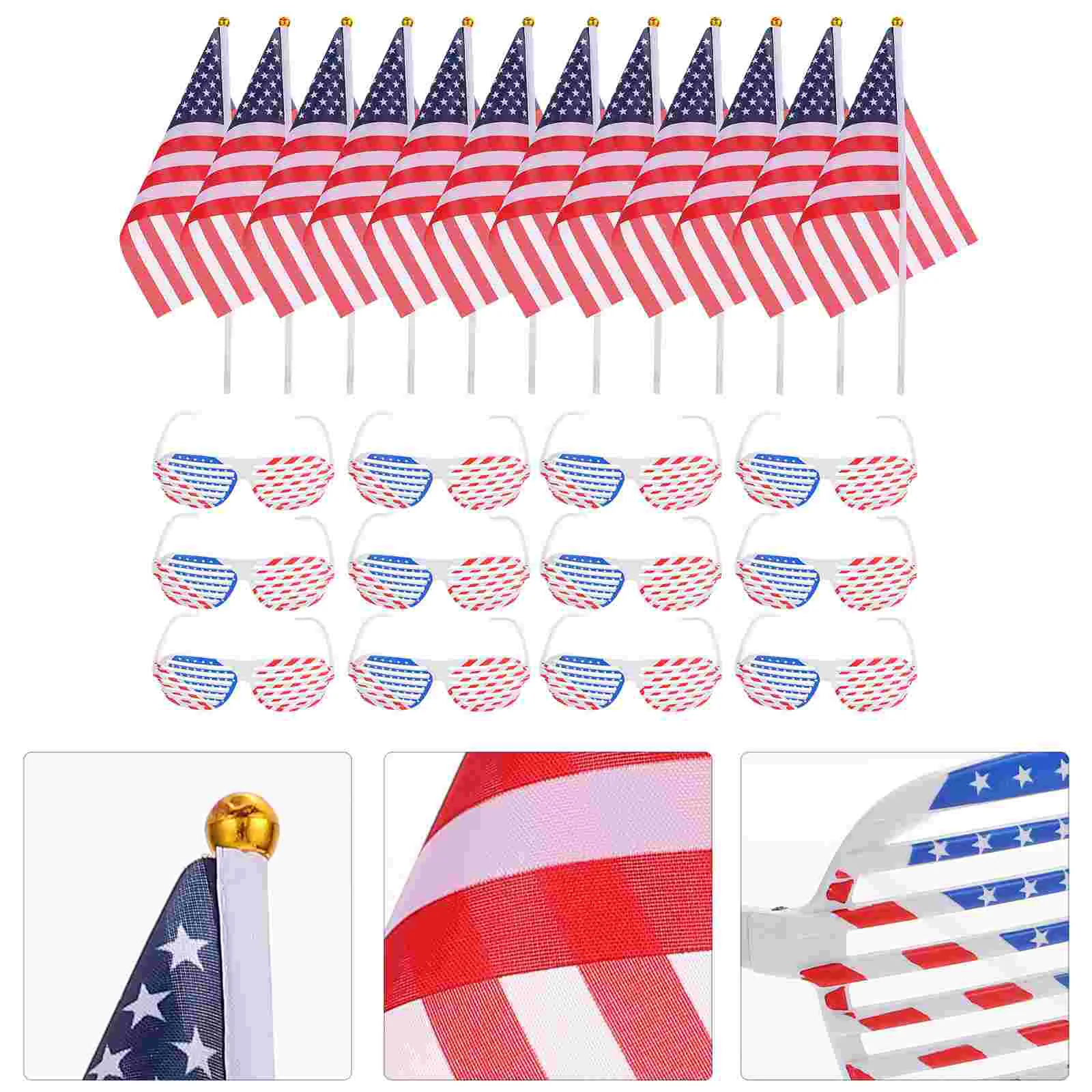 

12 комплектов, американские аксессуары, патриотические солнцезащитные очки с затвором, пластиковые оттенки, США, ребенок