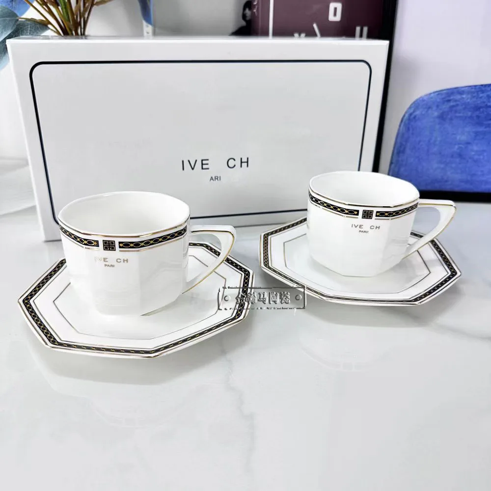 

2023 New NorDic Style Bone China Coffee Cup Saucer Set 150ml English Coffee Porcelain Tea Cup Advanced Ceramic Cup Logo tea Cup